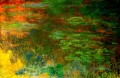Wasser Lilien Teich Abend rechtes Bild Claude Monet Blumen impressionistische